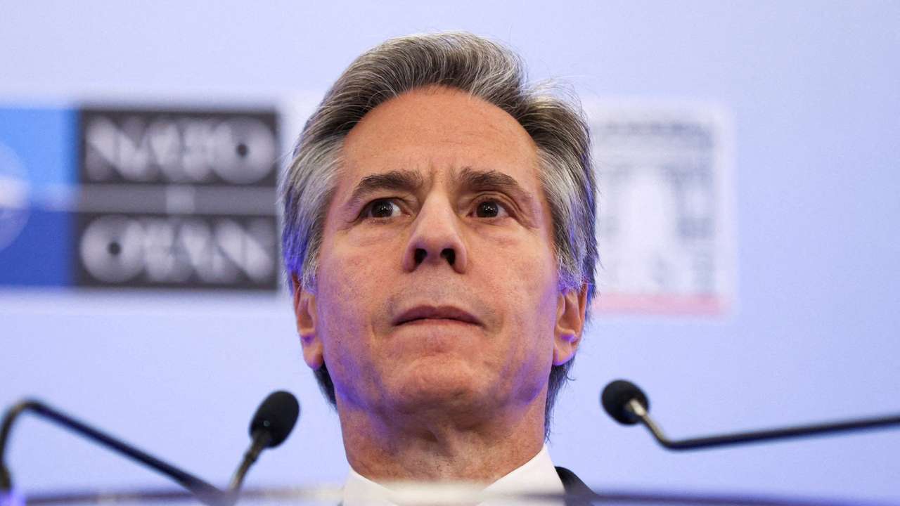 FILE PHOTO: U.S. Secretary of State Blinken is shown in Bucharest