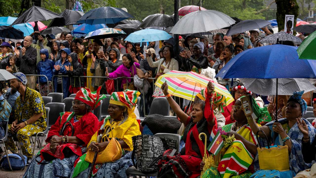 FILE PHOTO: The Netherlands' King Willem-Alexander speaks as the country commemorates the abolition of slavery, in Amsterdam