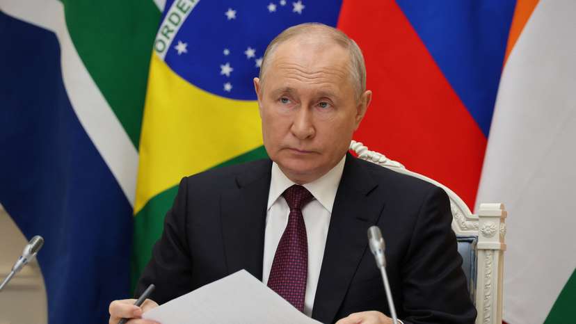 Russian President Vladimir Putin takes part in the 15th BRICS Summit