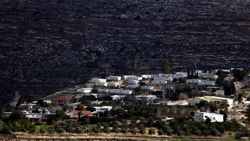A view shows homes in the Jewish settlement of Givat Harel, taken from the Jewish settlement of Givat Haroeh in the Israeli-occupied West Bank
