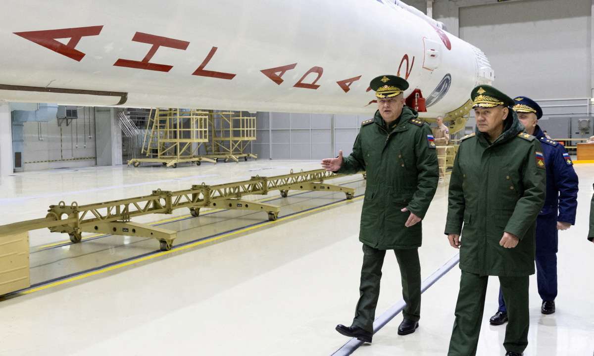 FILE PHOTO: Russian Defence Minister Sergei Shoigu visits the Plesetsk cosmodrome in Arkhangelsk region