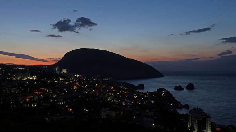 FILE PHOTO: A view shows the resort town of Gurzuf during sunrise