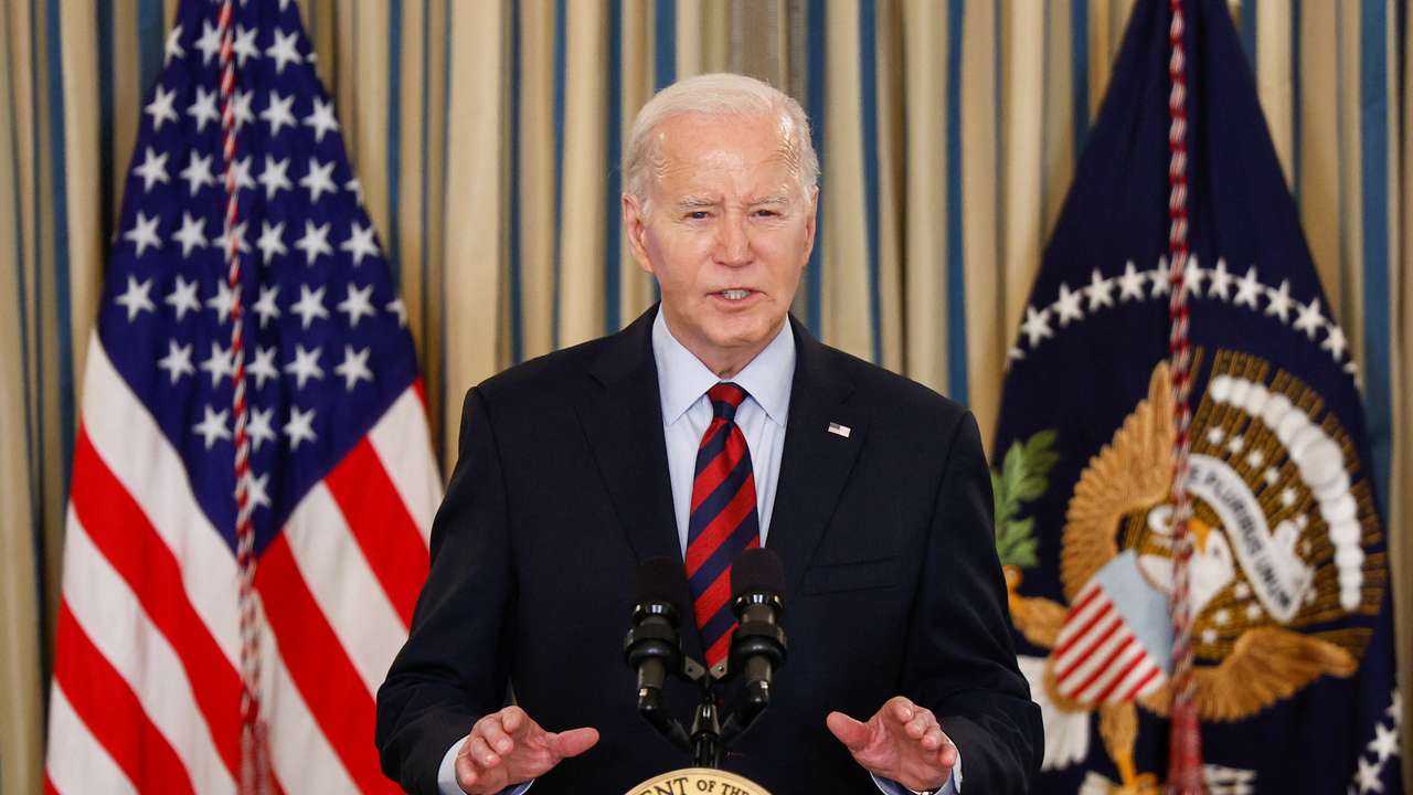 U.S. President Biden delivers remarks before a meeting of his Competition Council, at the White House in Washington