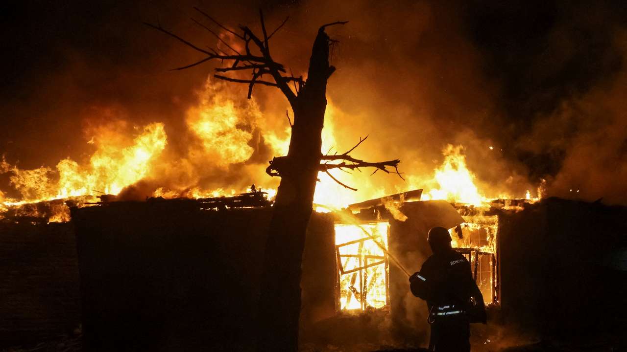 Aftermath of a Russian drone attack in Kharkiv