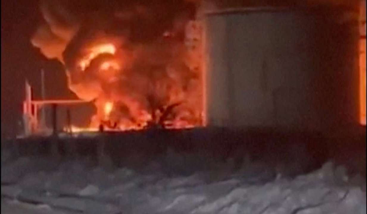 Drone attack sparks blaze at oil depot in Novominskaya