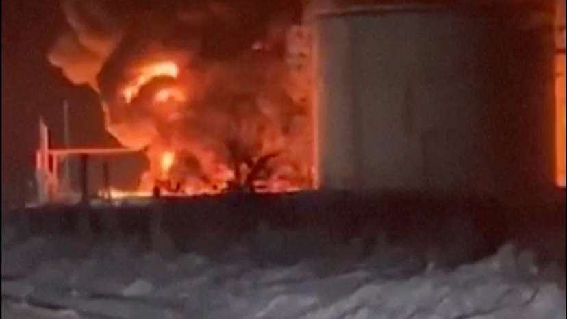 Drone attack sparks blaze at oil depot in Novominskaya