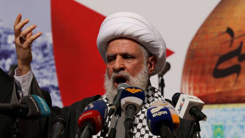 FILE PHOTO: Hezbollah supporters protest in support of Palestinians in Gaza