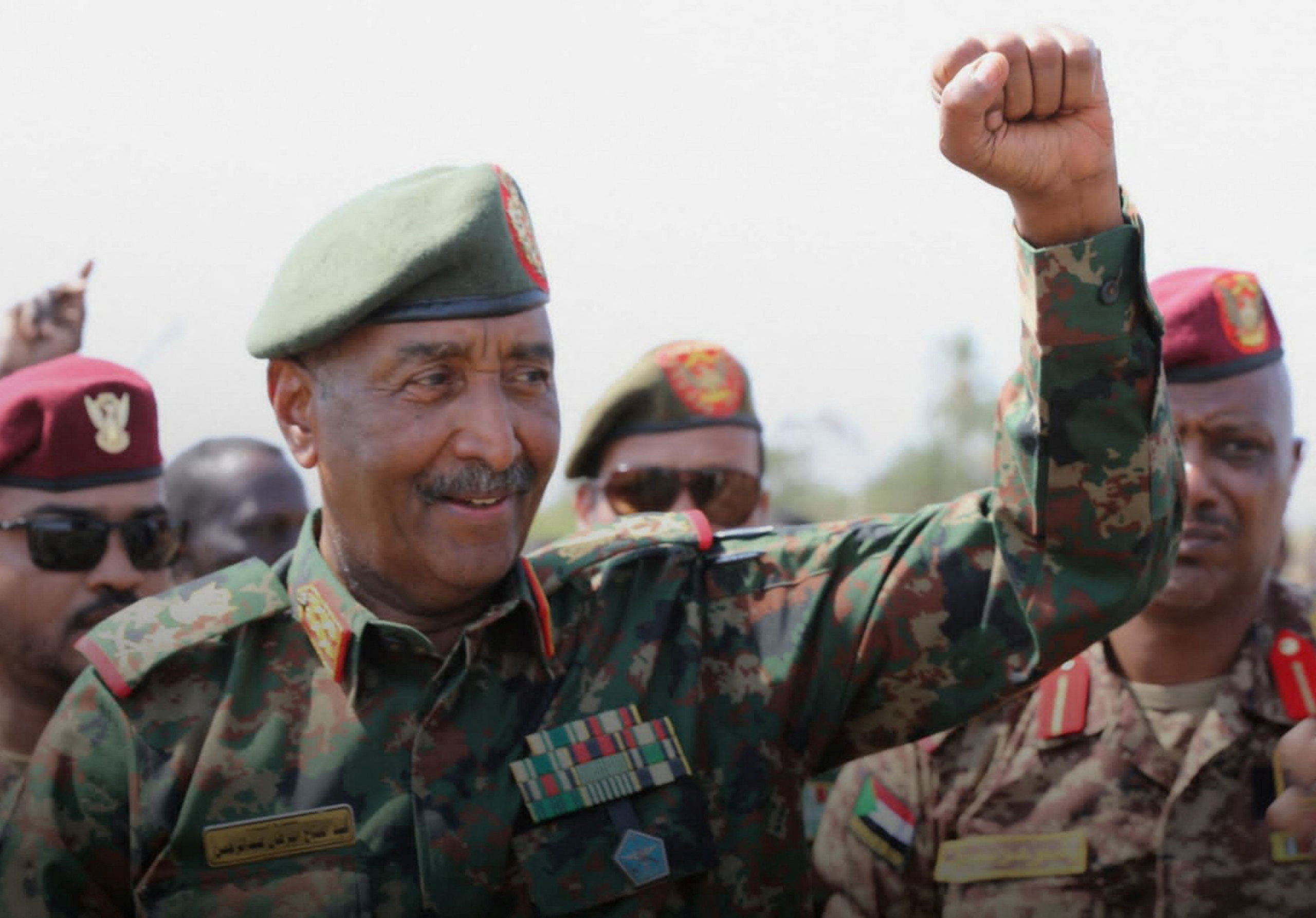 Sudan army chief Abdel Fattah al-Burhan at the presidential palace in Khartoum