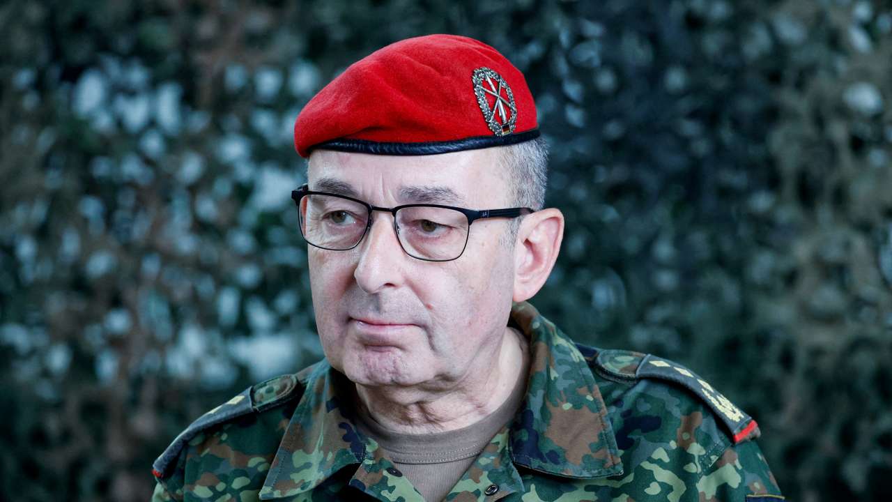 FILE PHOTO: German Defence Minister Pistorius and Inspector General of the Bundeswehr Breuer visit air force training battalion in Germersheim