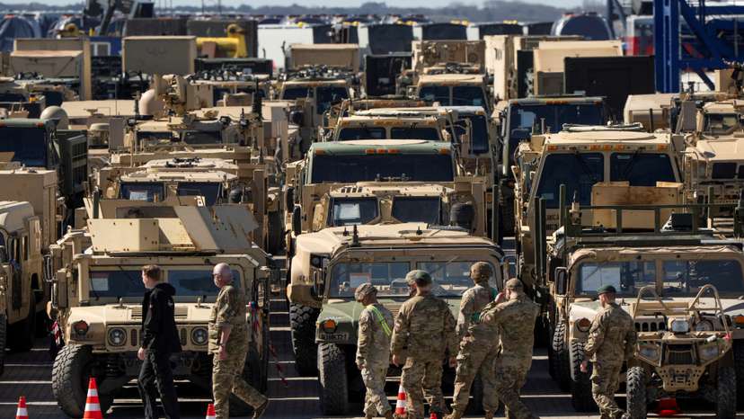 FILE PHOTO: American equipment being returned from Esbjerg Harbor