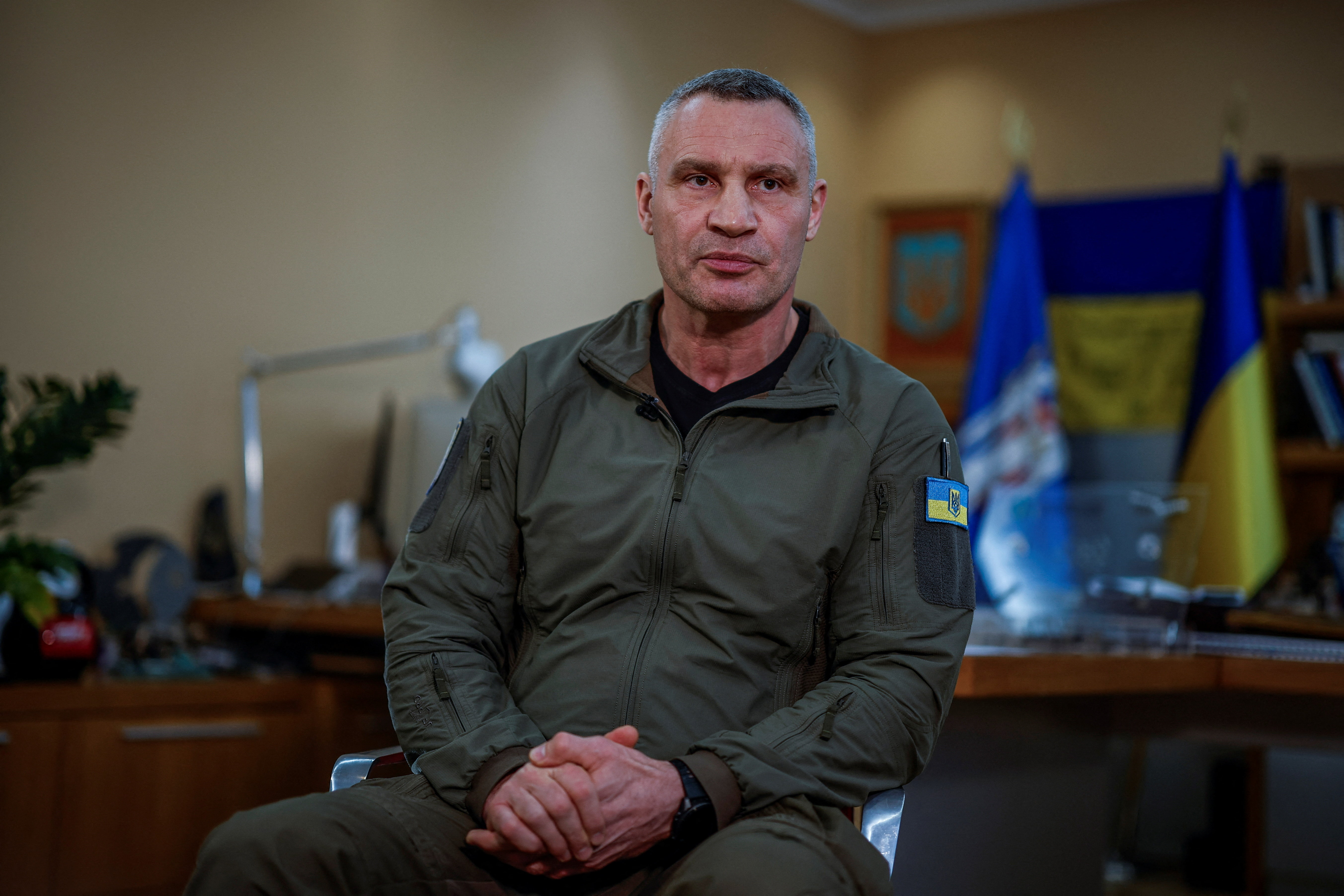 Kyiv Mayor Klitschko attends an interview with Reuters in Kyiv