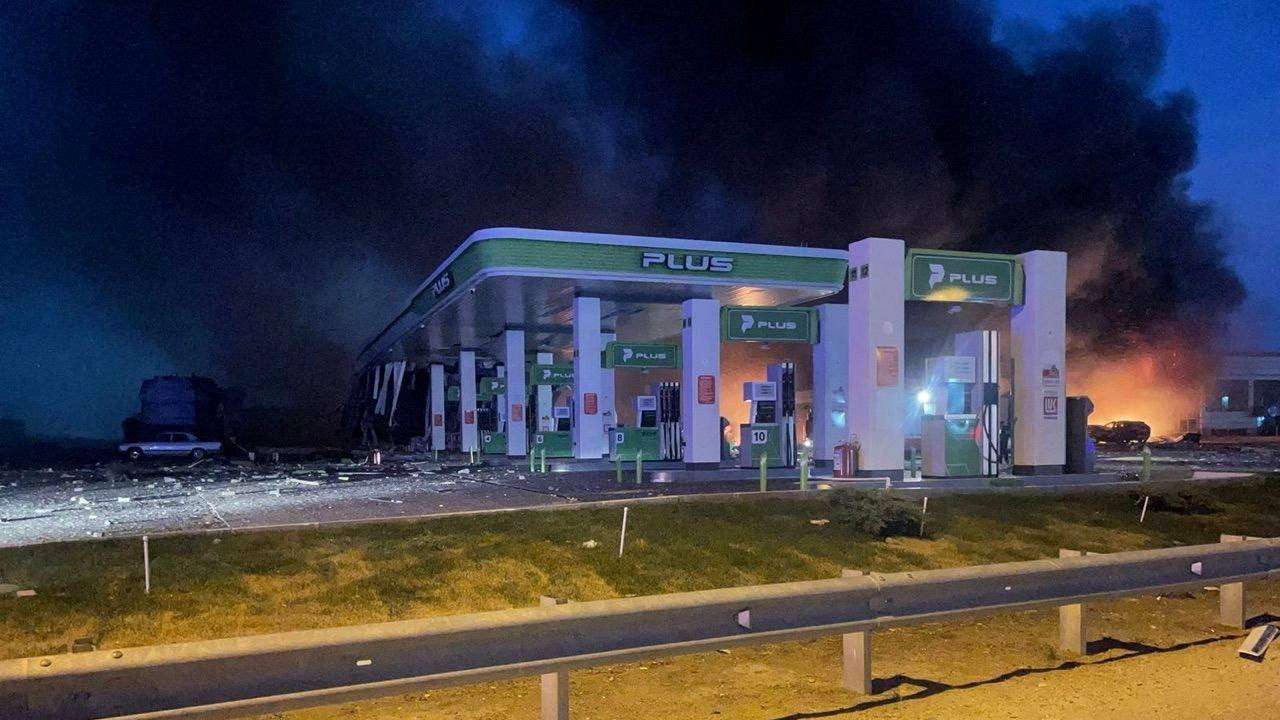 Aftermath of an explosion at a fuel station in Makhachkala