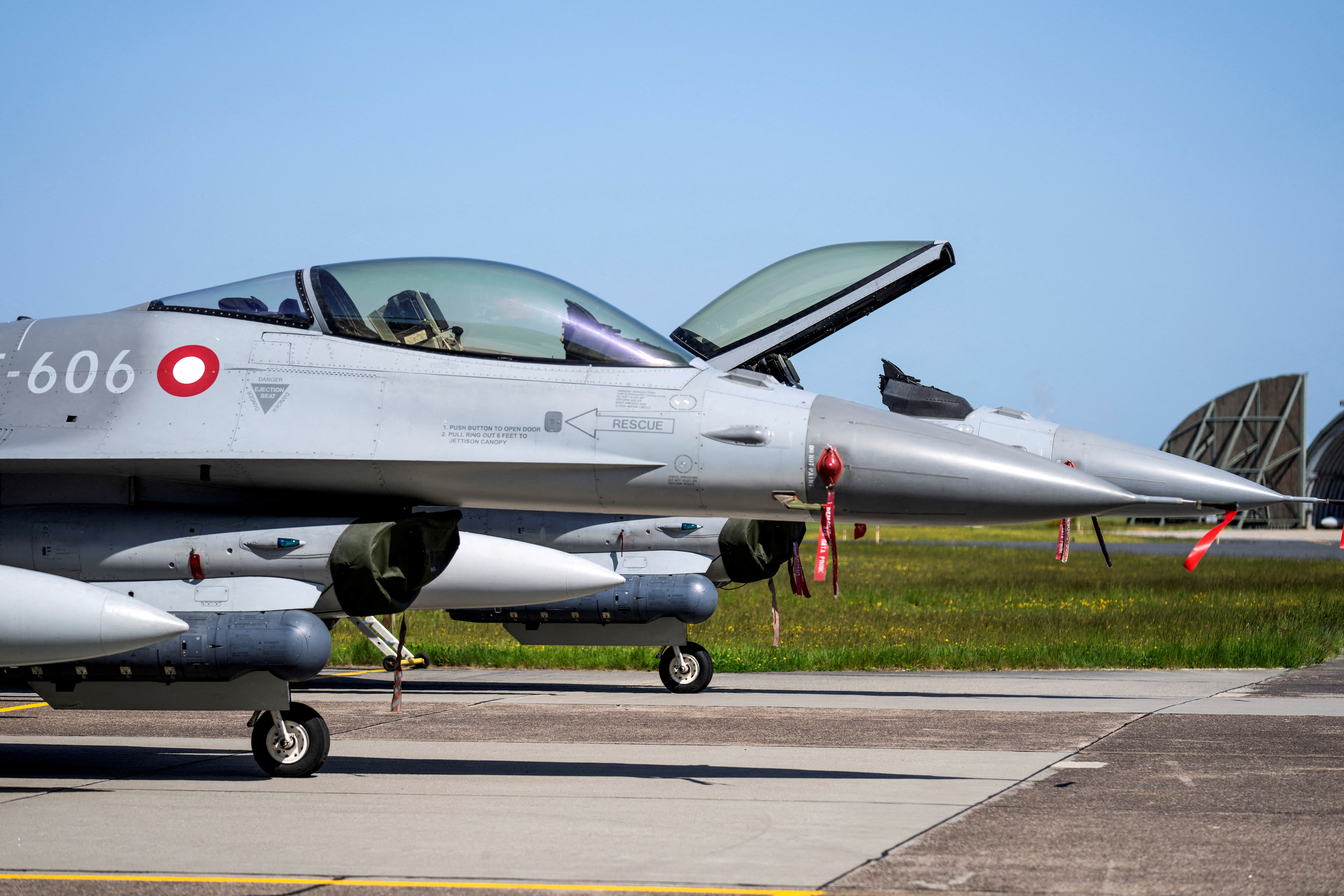 F-16 fighter jets at Fighter Wing Skrydstrup