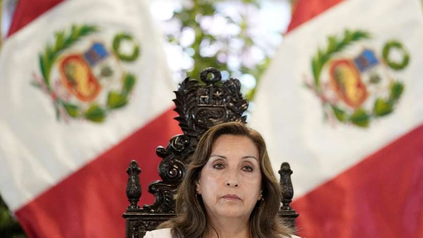 Peru's President Dina Boluarte holds a news conference in Lima