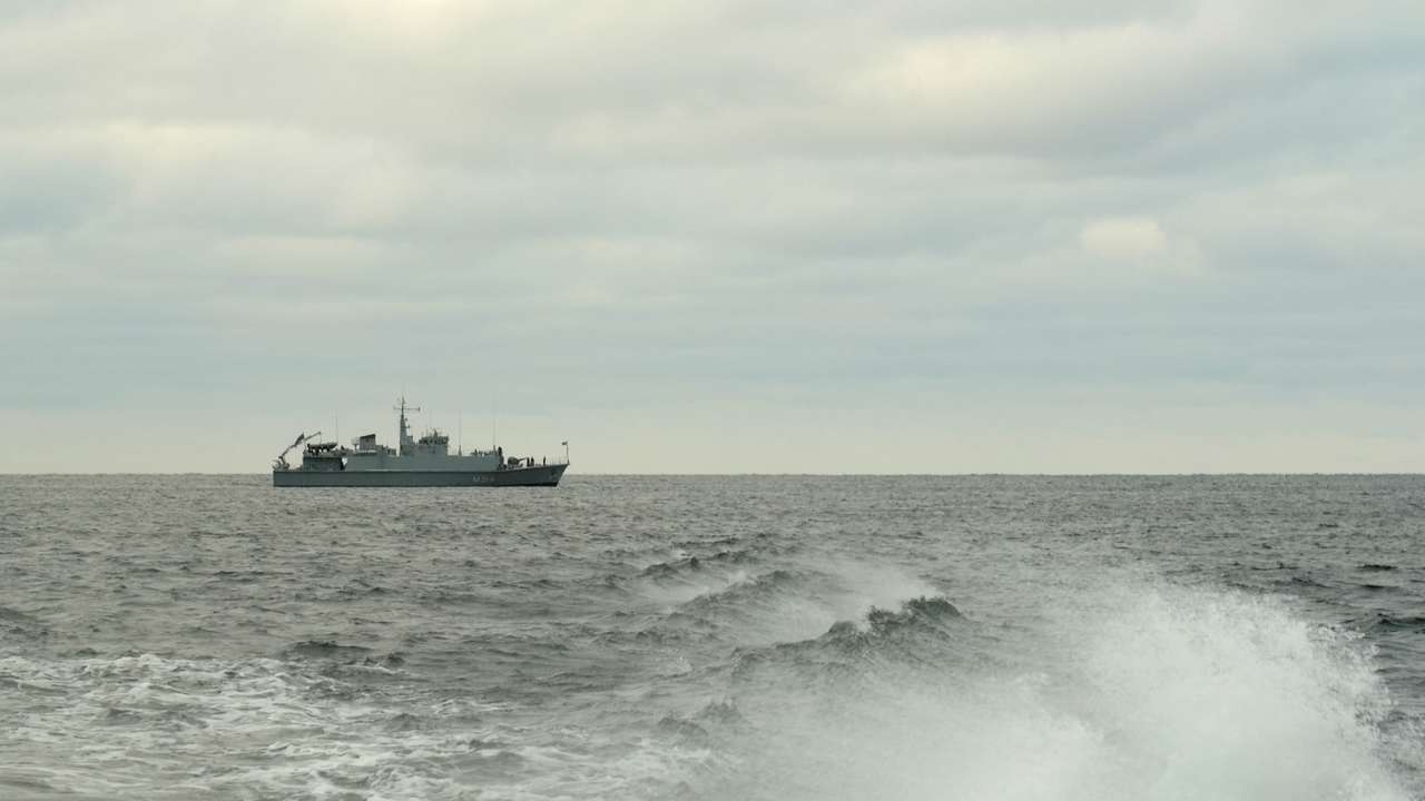 Estonian navy patrol in Baltic Sea