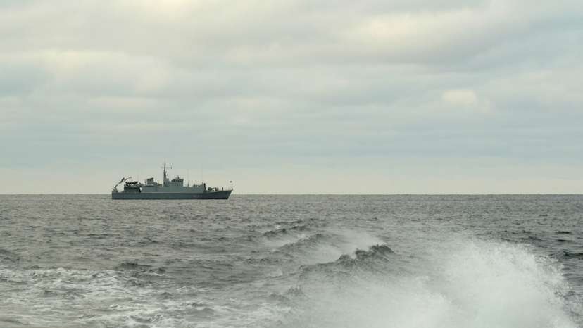 Estonian navy patrol in Baltic Sea