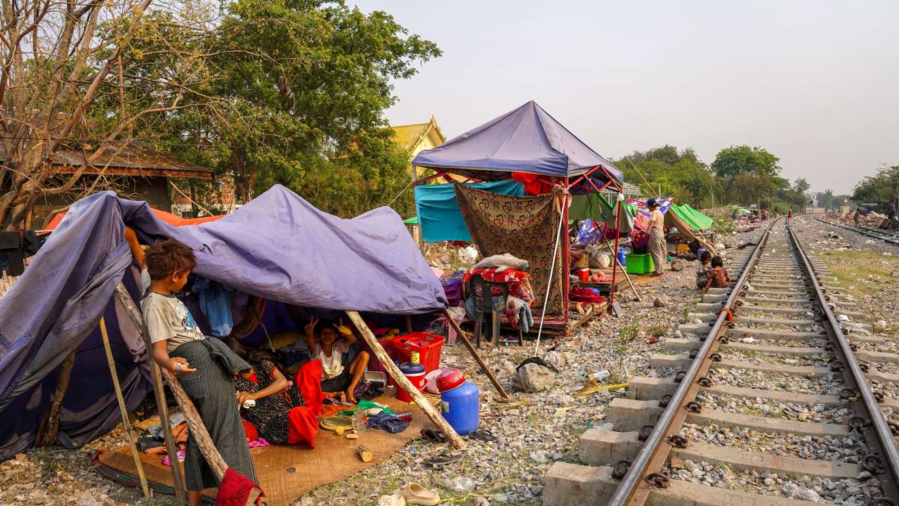 FILE PHOTO: Aftermath of a strong earthquake, in Amarapura
