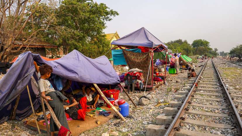 FILE PHOTO: Aftermath of a strong earthquake, in Amarapura