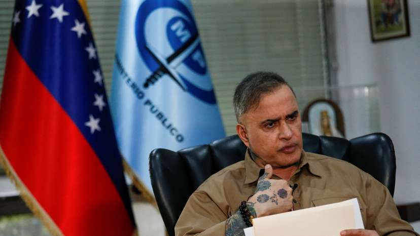Venezuela's Attorney General Tarek Saab speaks to Reuters in an interview, in Caracas