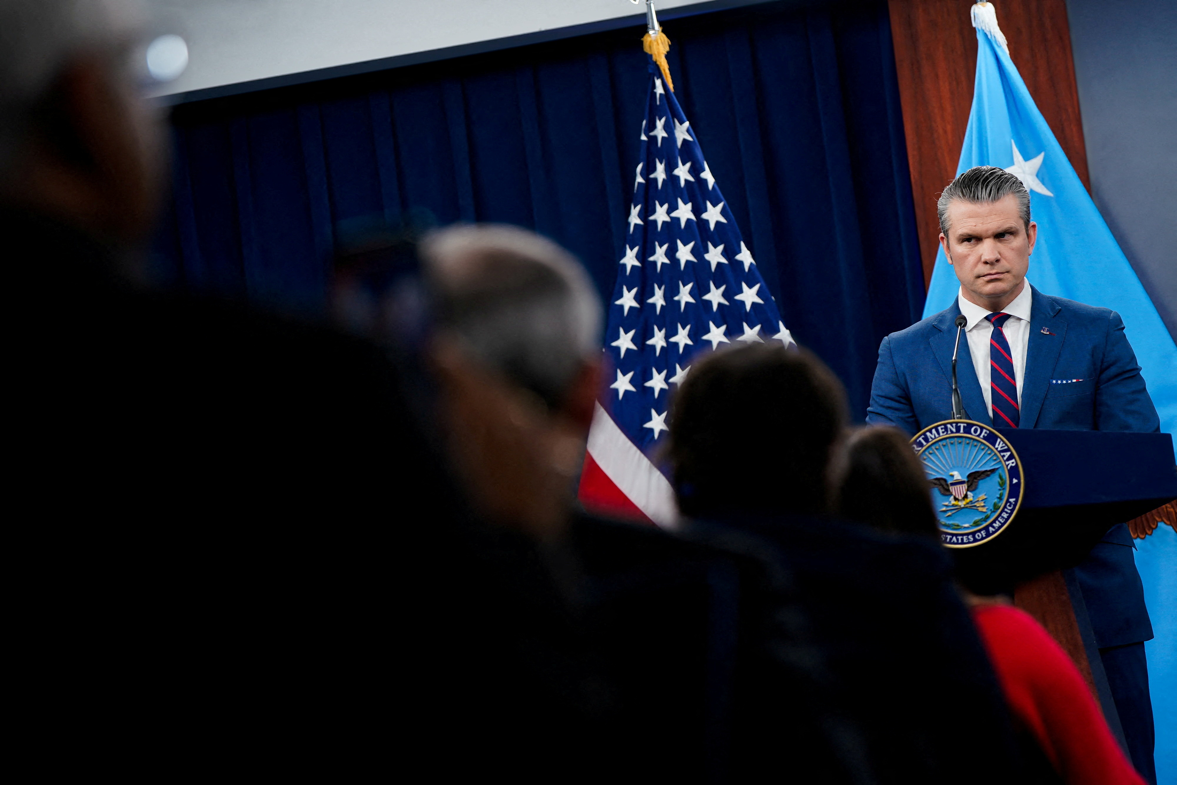 FILE PHOTO: Briefing amid the U.S.-Israeli conflict with Iran, at the Pentagon in Washington, D.C.