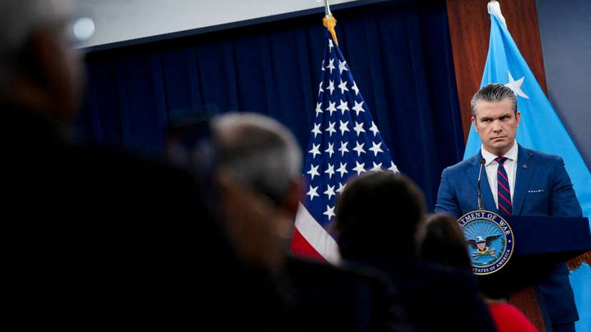 FILE PHOTO: Briefing amid the U.S.-Israeli conflict with Iran, at the Pentagon in Washington, D.C.