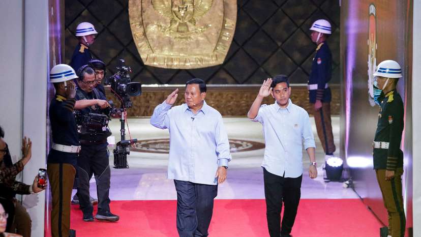 FILE PHOTO: Presidential debate at the election commission headquarters, in Jakarta