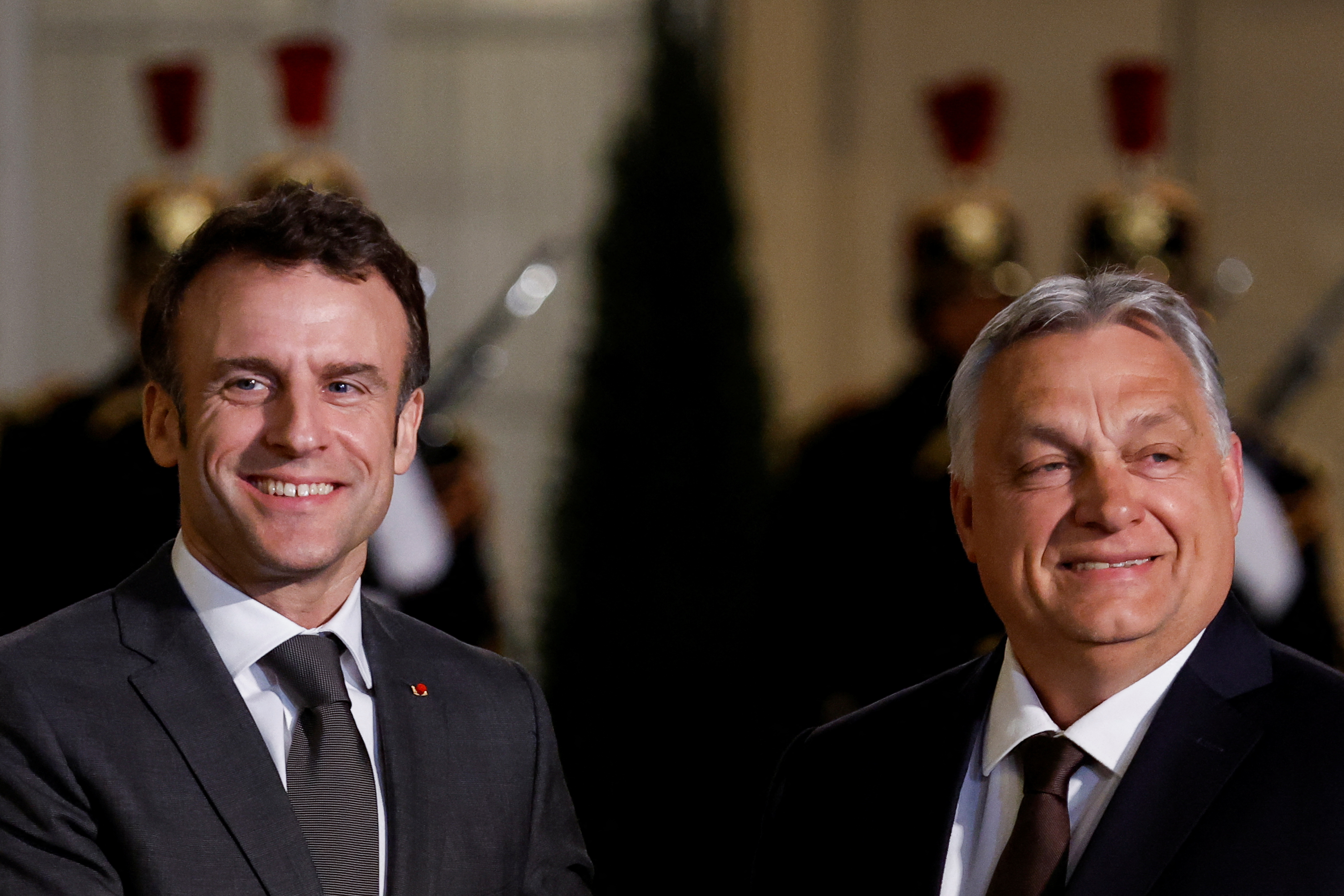 French President Macron and Hungarian PM Orban meet in Paris