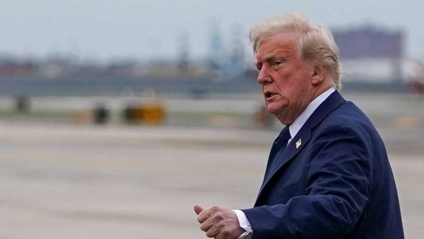 U.S. President Trump returns after attending Pope Francis' funeral
