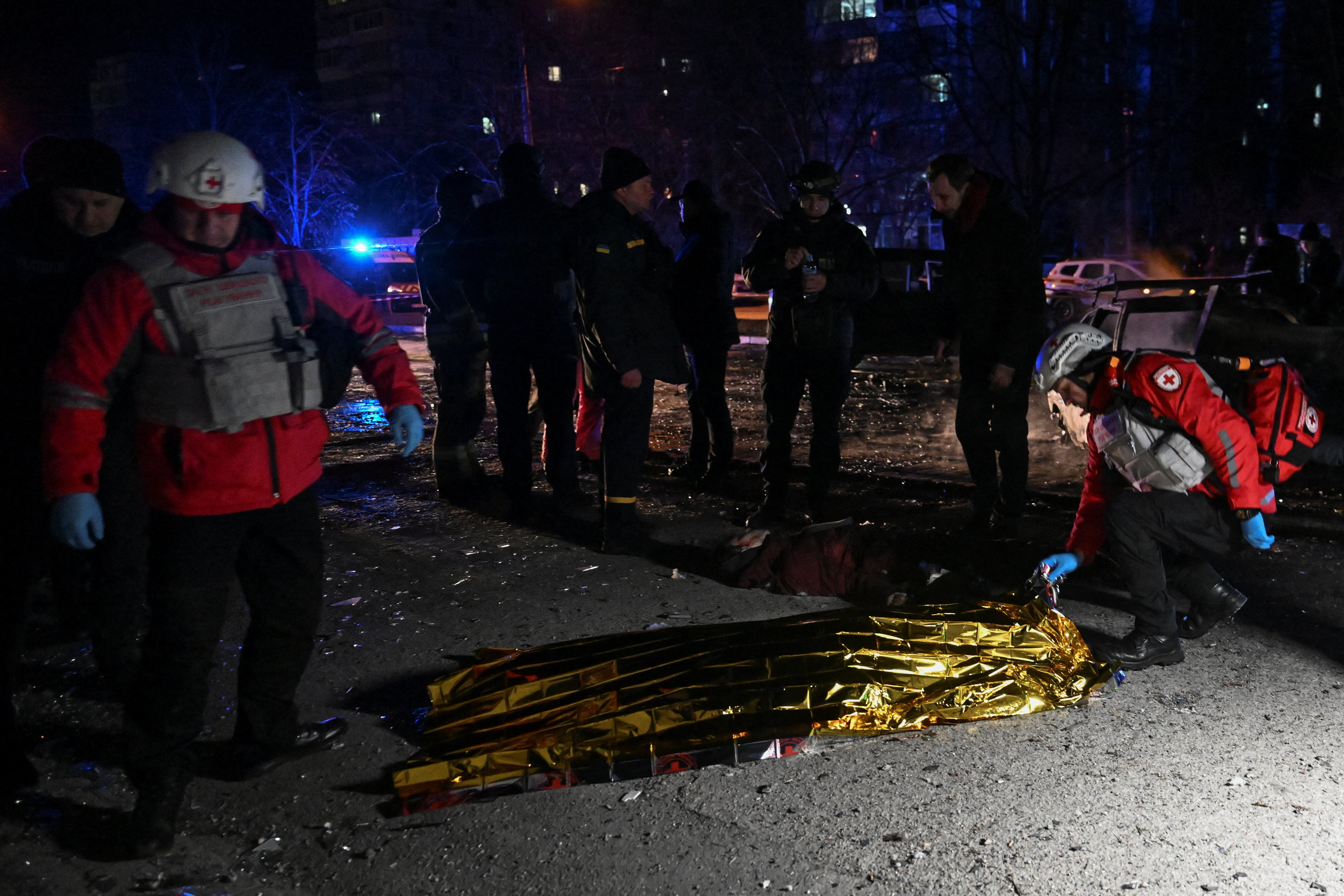 Aftermath of a Russian drone strike in Zaporizhzhia