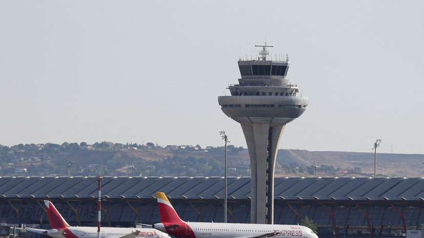 FILE PHOTO: Aircraft are seen on the tarmac of Adolfo Suarez Madrid-Barajas Airport in Madrid