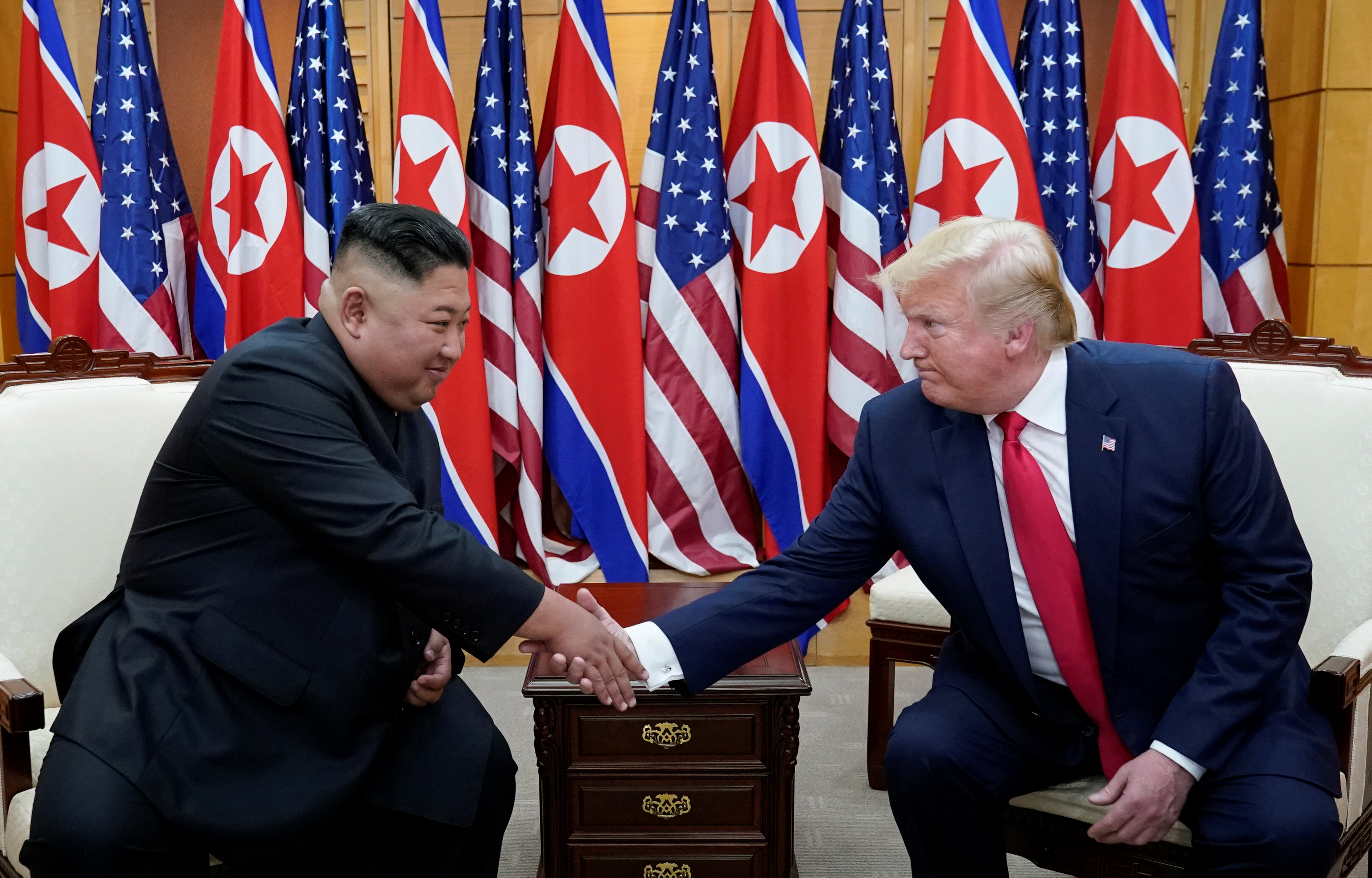 Trump meets with North Korean leader Kim Jong Un at the DMZ on the border of North and South Korea