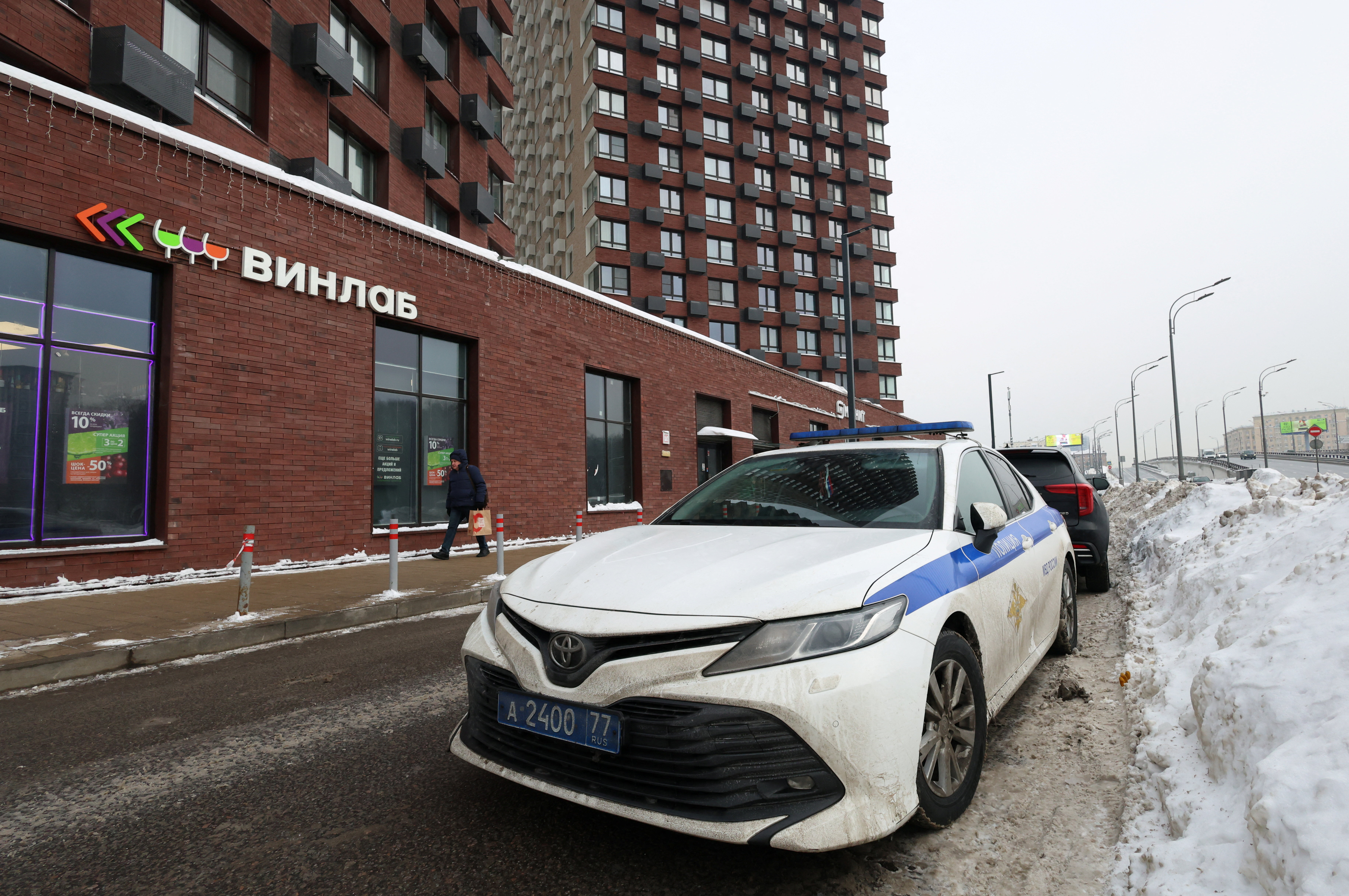 FILE PHOTO: The site of the assassination attempt on Russian Lieutenant General Vladimir Alexeyev in Moscow