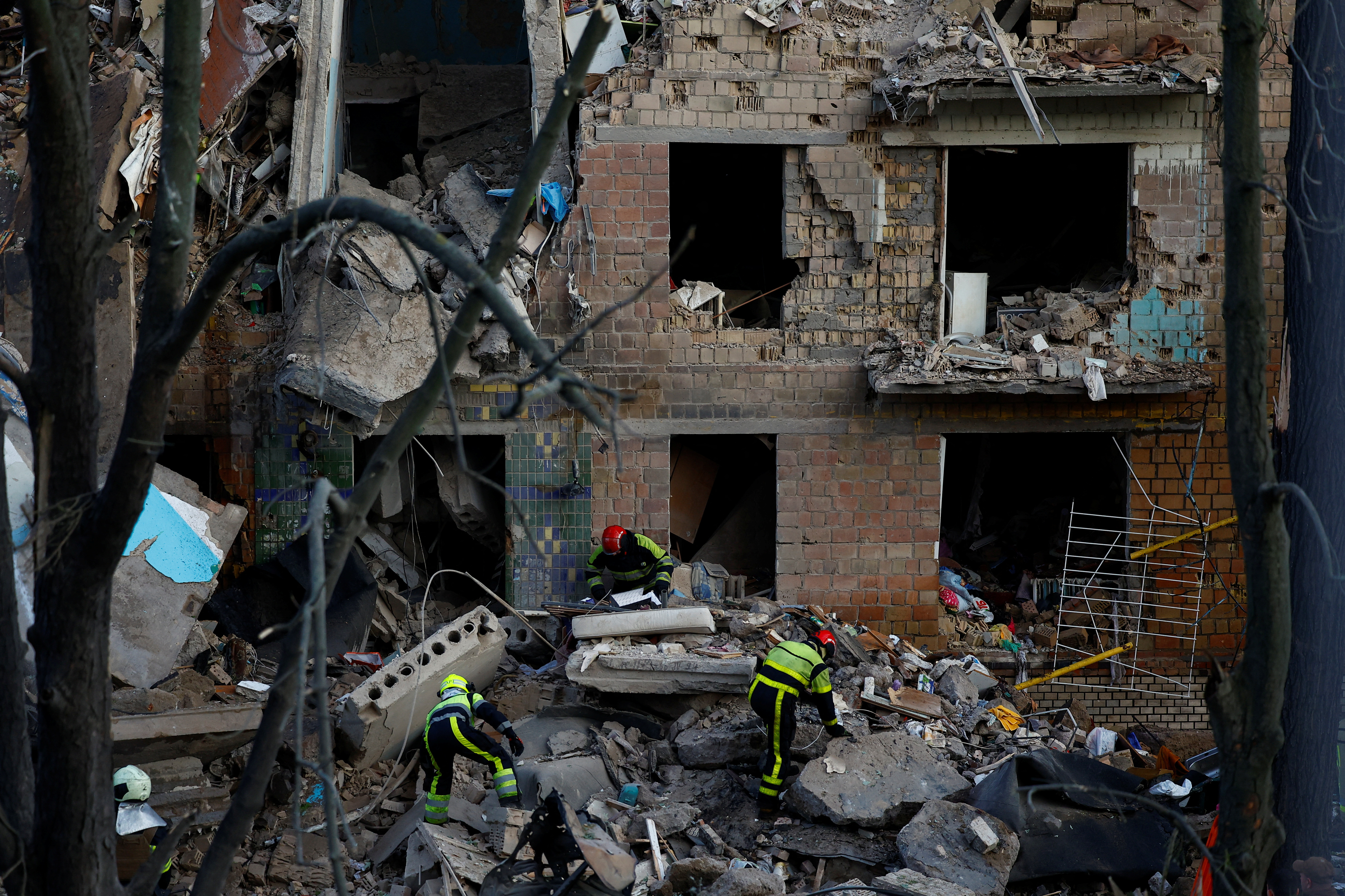 Aftermath of a Russian drone and missile attack in Kyiv