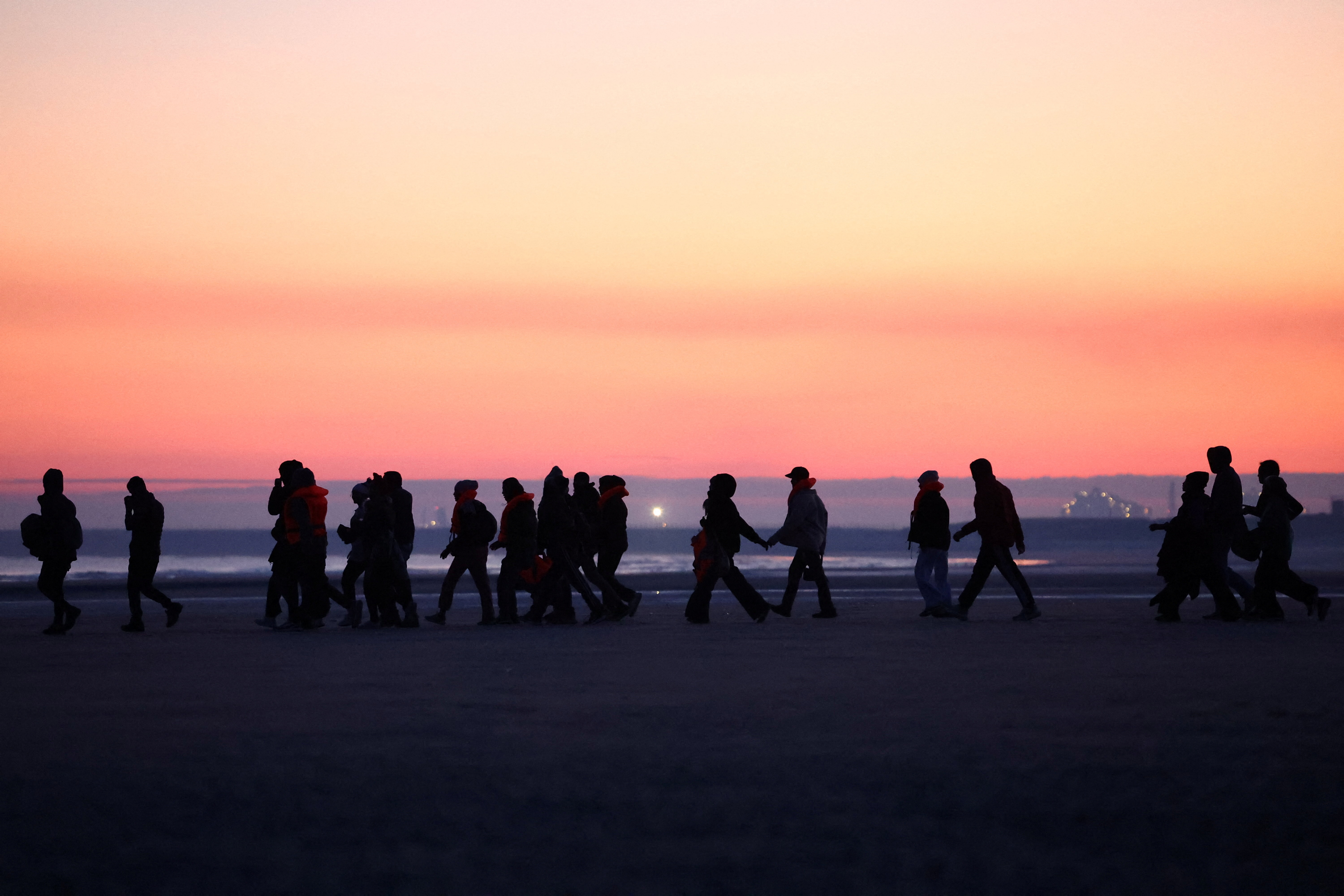 Migrants attempt to cross the English channel from northern France