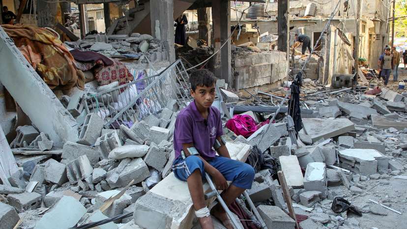 Aftermath of an Israeli strike on a house in Rafah