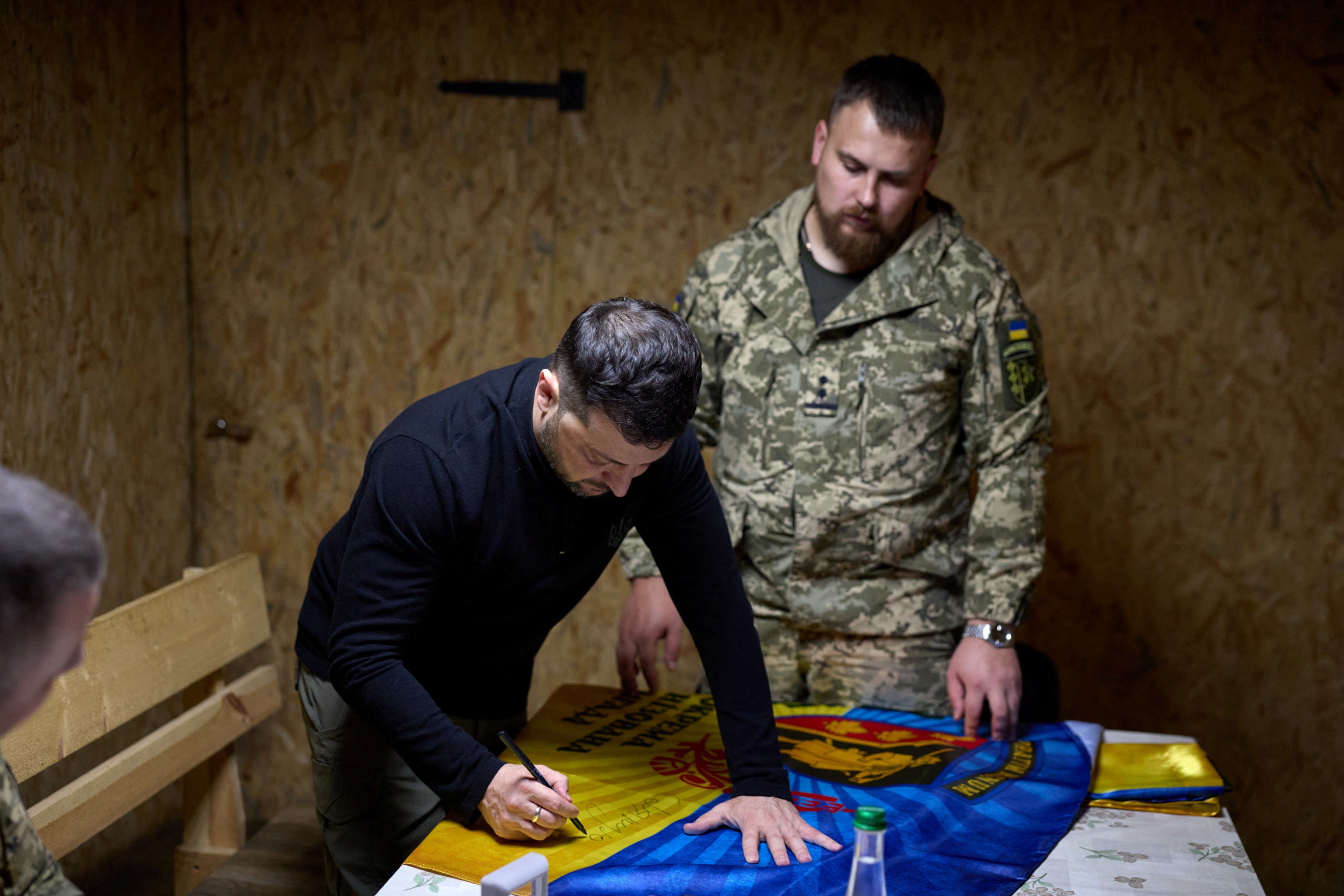 Ukraine's President Zelenskiy visits a front line in Zaporizhzhia region