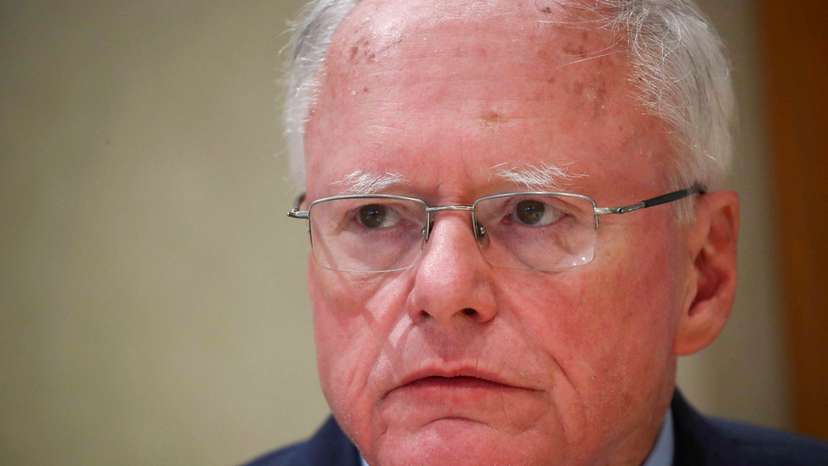 FILE PHOTO: James Jeffrey, who at the time was U.S. Special Representative for Syria, addresses the media