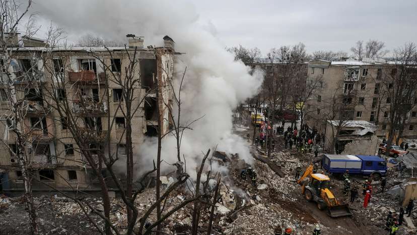 Aftermath of a Russian missile attack in Kharkiv