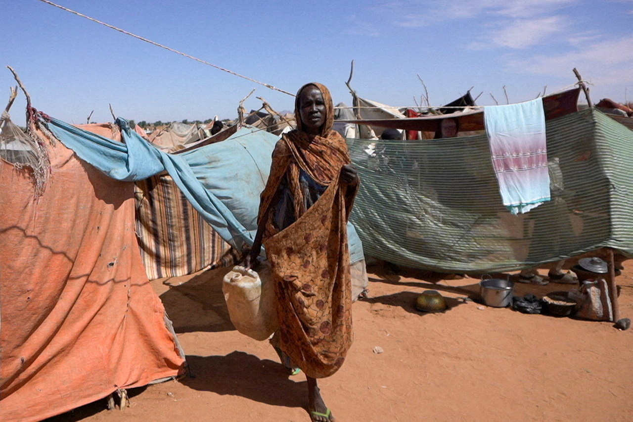 FILE PHOTO: Awadeya, a Sudanese displaced woman who was held by the paramilitary Rapid Support Forces (RSF), at a camp, in Tawila