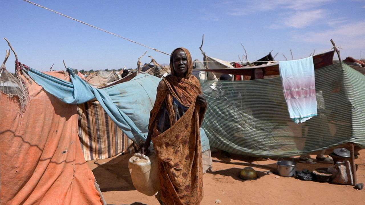 FILE PHOTO: Awadeya, a Sudanese displaced woman who was held by the paramilitary Rapid Support Forces (RSF), at a camp, in Tawila
