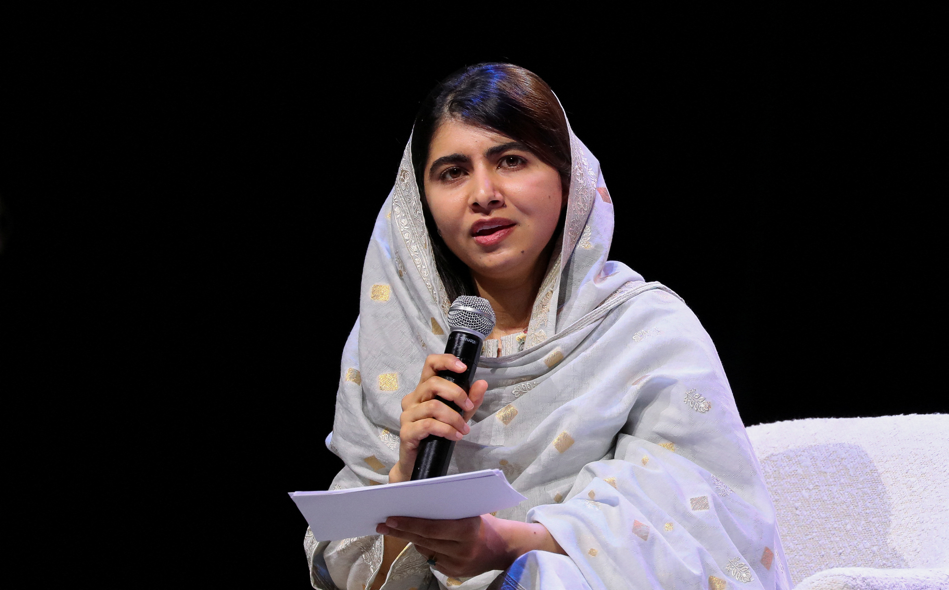 Nobel Peace Prize winner Malala Yousafzai speaks during the 21st Nelson Mandela Annual Peace Lecture, in Johannesburg