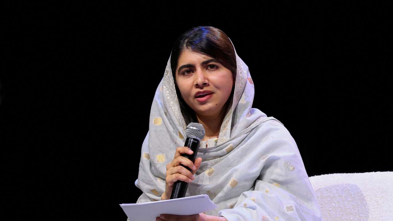 Nobel Peace Prize winner Malala Yousafzai speaks during the 21st Nelson Mandela Annual Peace Lecture, in Johannesburg