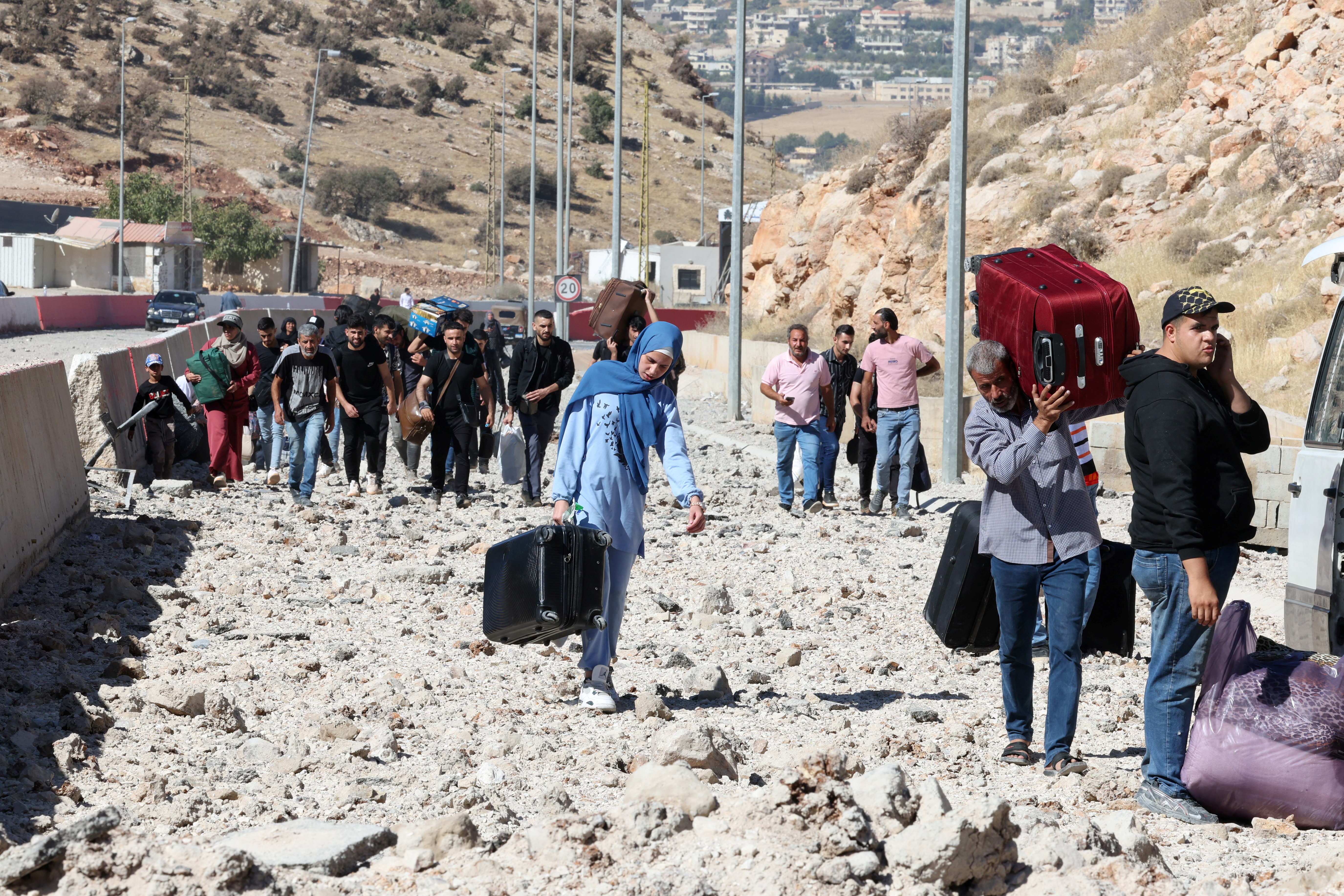Aftermath of an Israeli strike at Lebanon's Masnaa border crossing with Syria