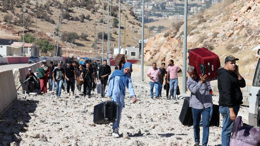 Aftermath of an Israeli strike at Lebanon's Masnaa border crossing with Syria