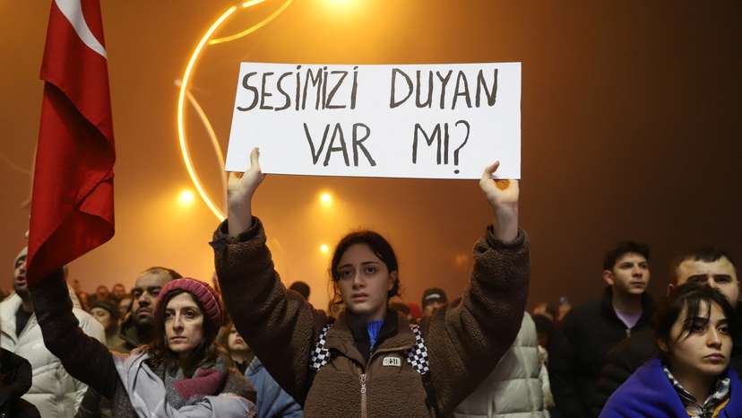 People gather to commemorate the one-year anniversary of the devastating earthquake, in Hatay