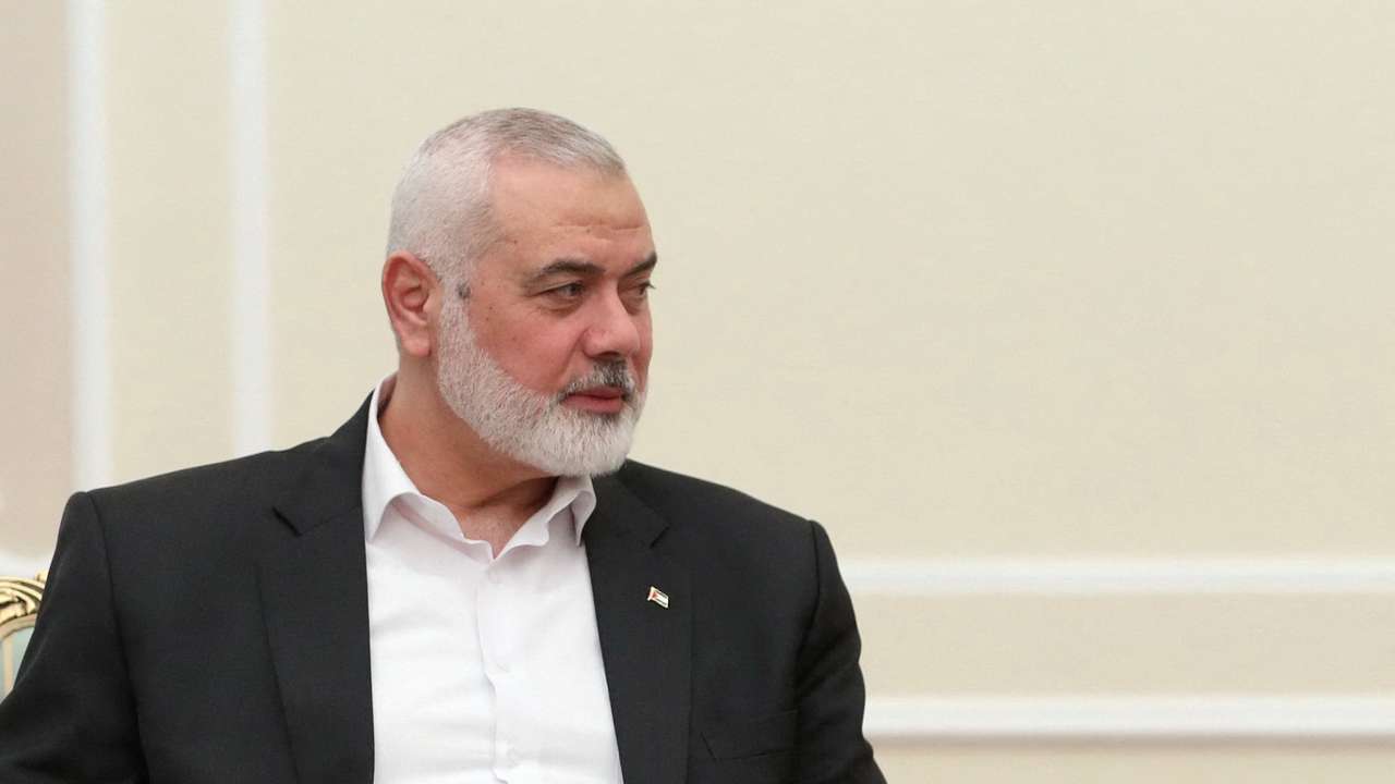 Palestinian group Hamas' top leader Ismail Haniyeh meets with Iranian President Masoud Pezeshkian in Tehran