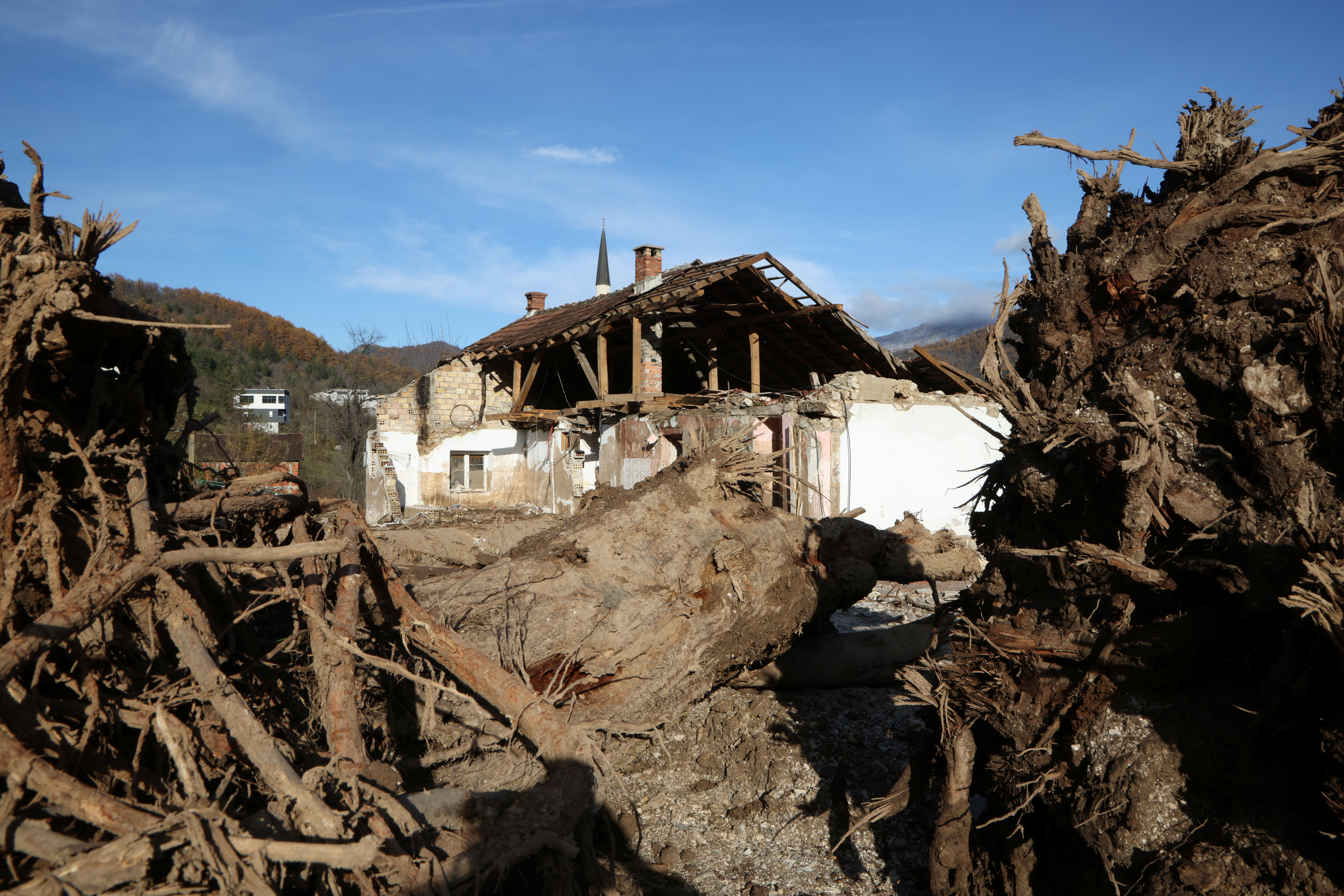 Houses destroyed following floods in Donja Jablanica