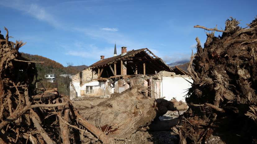Houses destroyed following floods in Donja Jablanica