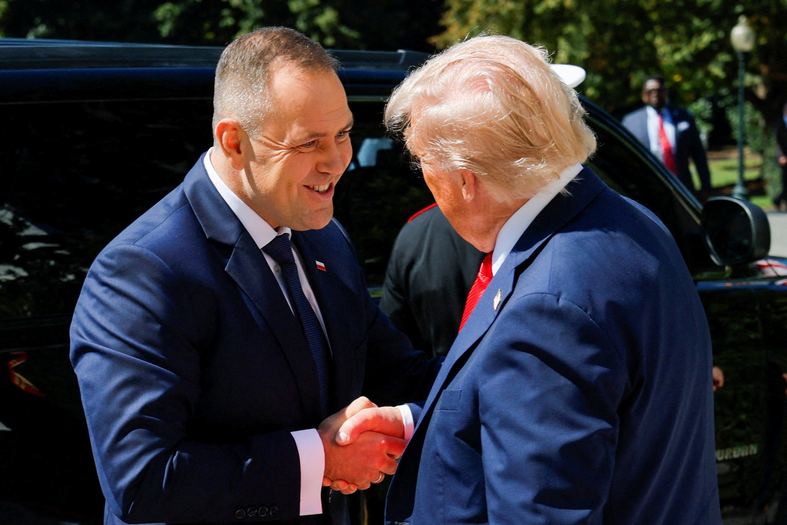 U.S. President Donald Trump meets Polish President Karol Nawrocki in Washington
