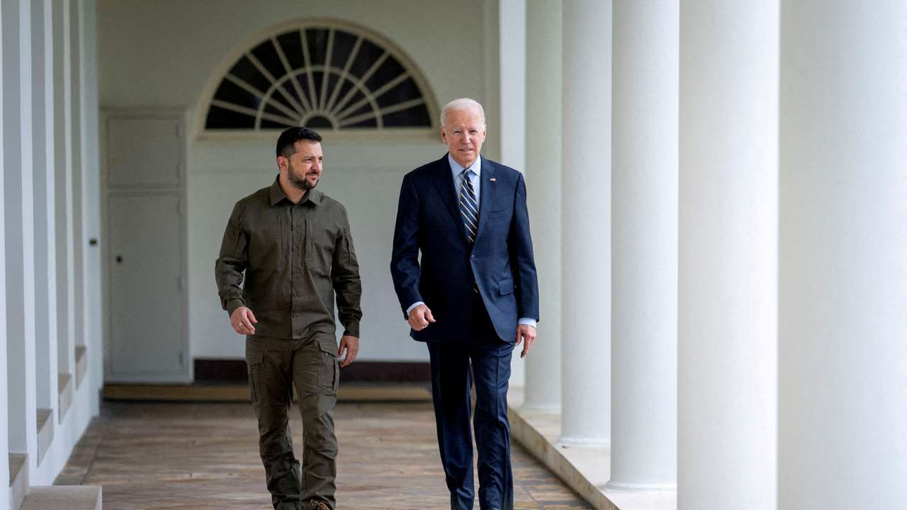 FILE PHOTO: Ukrainian President Volodymyr Zelenskiy meets with President Joe Biden at the White House in Washington